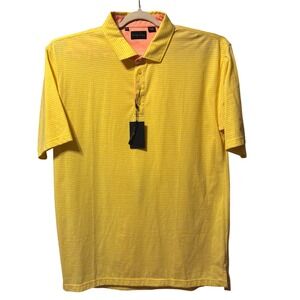 Bobby Jones Golf Polo 3XL Yellow Stripe Pima Cotton Blend Pickleball Performance